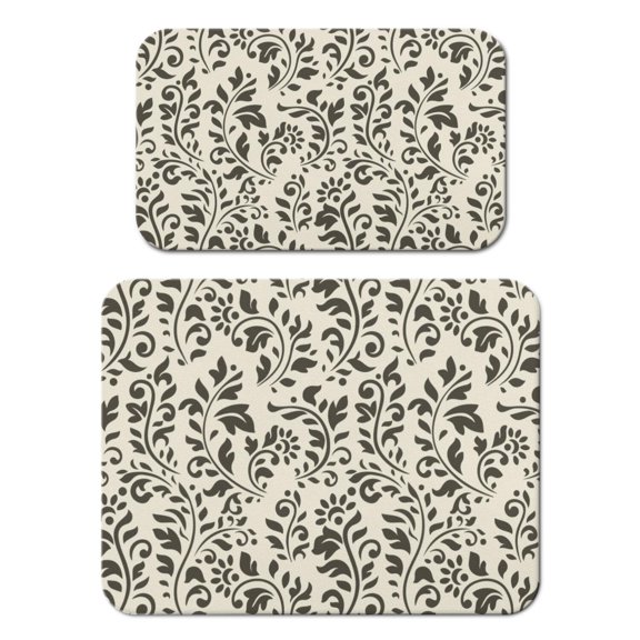 2 Pack Washable Rubber Leaves Multicolored Flower Dish Drying Mats for Kitchen Counter Home Large Coffee Bar Pad Accessories and Decor for Utensils Stemware (2pcs 18''x24''+19.5''x12'')