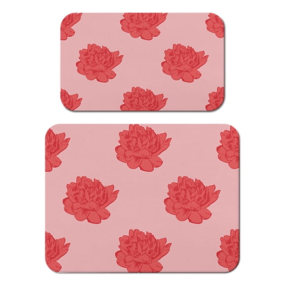 2 Pack Washable Rubber Leaves Multicolored Flower Dish Drying Mats for Kitchen Counter Home Large Coffee Bar Pad Accessories and Decor for Utensils Stemware (2pcs 18''x24''+19.5''x12'')