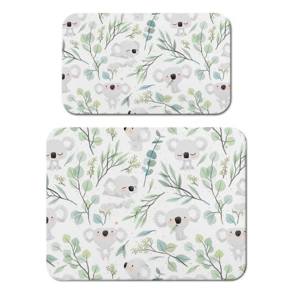 2 Pack Washable Rubber Leaves Multicolored Flower Dish Drying Mats for Kitchen Counter Home Large Coffee Bar Pad Accessories and Decor for Utensils Stemware (2pcs 18''x24''+19.5''x12'')