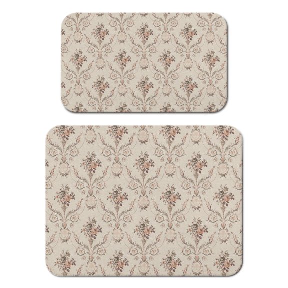 2 Pack Washable Rubber Leaves Multicolored Flower Dish Drying Mats for Kitchen Counter Home Large Coffee Bar Pad Accessories and Decor for Utensils Stemware (2pcs 18''x24''+19.5''x12'')