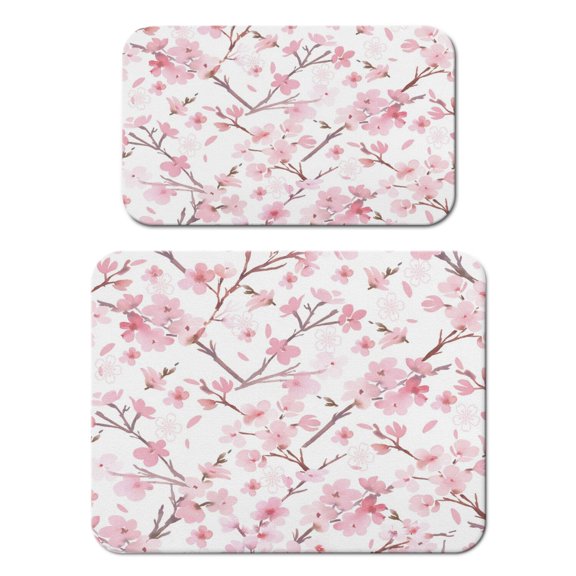 2 Pack Washable Rubber Leaves Multicolored Flower Dish Drying Mats for Kitchen Counter Home Large Coffee Bar Pad Accessories and Decor for Utensils Stemware (2pcs 18''x24''+19.5''x12'')