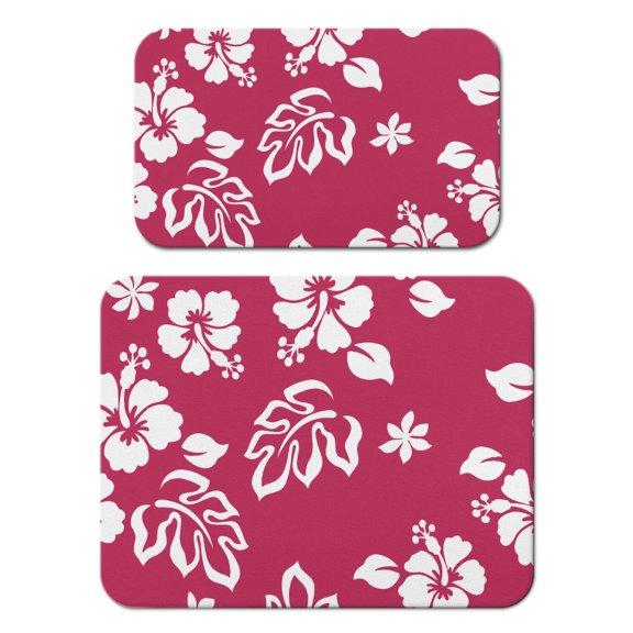 2 Pack Washable Rubber Leaves Multicolored Flower Dish Drying Mats for Kitchen Counter Home Large Coffee Bar Pad Accessories and Decor for Utensils Stemware (2pcs 18''x24''+19.5''x12'')