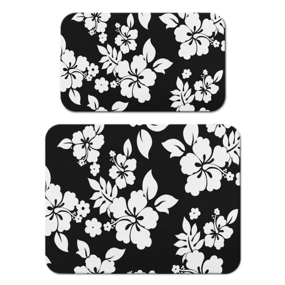 2 Pack Washable Rubber Leaves Multicolored Flower Dish Drying Mats for Kitchen Counter Home Large Coffee Bar Pad Accessories and Decor for Utensils Stemware (2pcs 18''x24''+19.5''x12'')