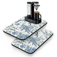 thumbnail image 1 of 2 Pack Washable Rubber Multicolored Flower Leaves Dish Drying Mats for Kitchen Counter Home Large Coffee Bar Pad Accessories and Decor for Utensils Stemware (2pcs 19.5''x12''), 1 of 6