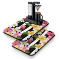 thumbnail image 1 of 2 Pack Washable Rubber Multicolored Flower Leaves Dish Drying Mats for Kitchen Counter Home Large Coffee Bar Pad Accessories and Decor for Utensils Stemware (2pcs 19.5''x12''), 1 of 5