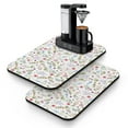 thumbnail image 1 of 2 Pack Washable Rubber Multicolored Flower Leaves Dish Drying Mats for Kitchen Counter Home Large Coffee Bar Pad Accessories and Decor for Utensils Stemware (2pcs 19.5''x12''), 1 of 6