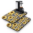 thumbnail image 1 of 2 Pack Washable Rubber Sunflower Cute Floral Dish Drying Mats for Kitchen Counter Home Large Coffee Bar Pad Accessories and Decor for Utensils Stemware (2pcs 19.5''x12''), 1 of 6