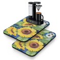thumbnail image 1 of 2 Pack Washable Rubber Sunflower Cute Floral Dish Drying Mats for Kitchen Counter Home Large Coffee Bar Pad Accessories and Decor for Utensils Stemware (2pcs 19.5''x12''), 1 of 6