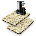thumbnail image 1 of 2 Pack Washable Rubber Sunflower Cute Floral Dish Drying Mats for Kitchen Counter Home Large Coffee Bar Pad Accessories and Decor for Utensils Stemware (2pcs 19.5''x12''), 1 of 6