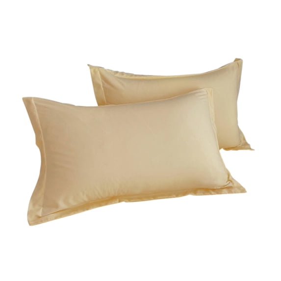 2 Pack Washed Cotton Solid Color Pillowcases, 29.1 x 18.9 Inches Standard Size Soft Breathable Pillow Covers for Bedroom, Dorm Essentials