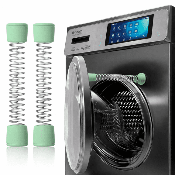 2 Pack Washer Door Prop for Front Load Washer, Magnetic Washer Door Holder with Flexible Spring and Adhesive Metal Discs, Keeps Washer Door Open to Prevent Odors
