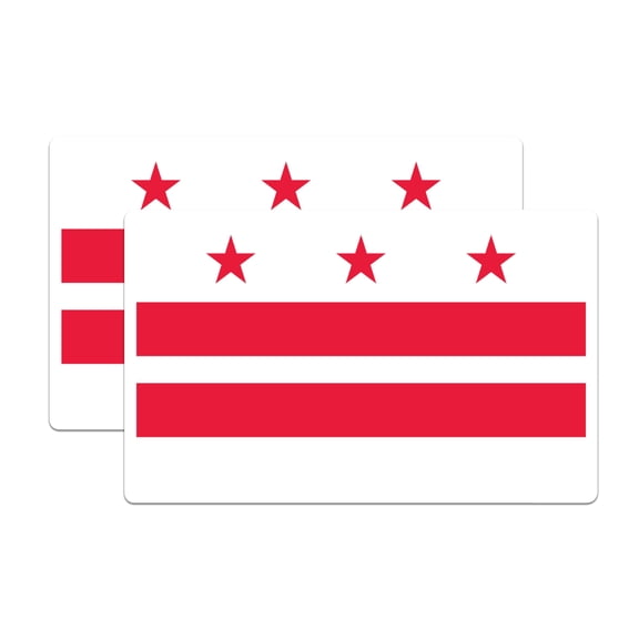 (2 Pack) Washington DC State Flag Stickers - DC State Flag Sticker - Choose from 50 States - 5 Inches On Longest Side - Premium Vinyl - for Cars, Skateboards, Laptops - Made in USA - BMCS1333