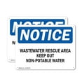 thumbnail image 1 of (2 Pack) Wastewater Reuse Area Keep Out Non-Potable Water OSHA Notice Sign, 1 of 8