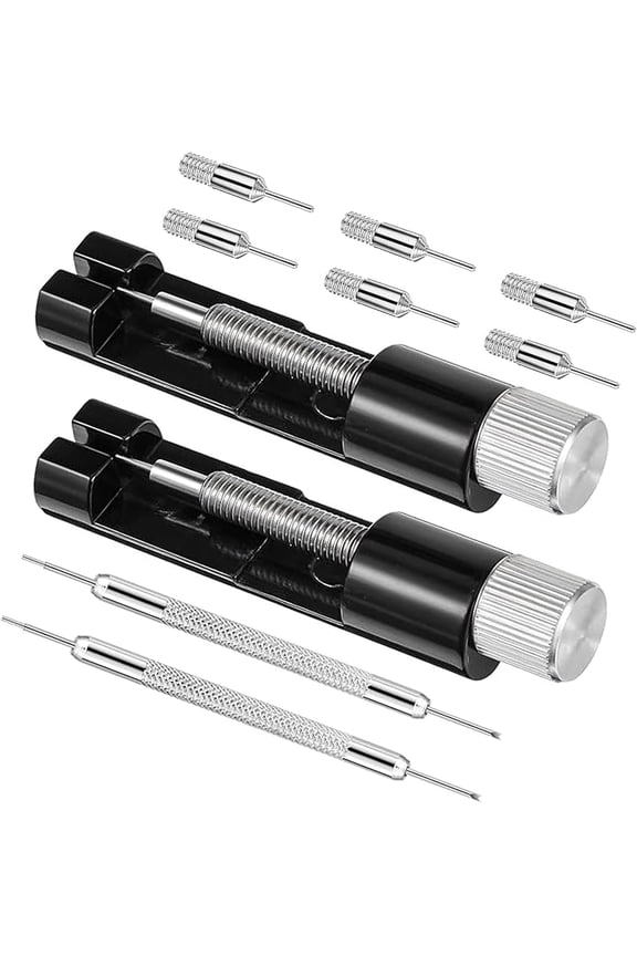 2 Pack Watch Link Removal Kit, Watch Repair Tool for Bracelet Adjustment and Replacement, Pin Remover for Sizing Strap, Watch Band Adjustment Tool Kit with Extra Replacement Pins