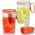 thumbnail image 1 of 2 Pack Water Infuser Pitcher, 74 oz Plastic Water Pitcher with Lid and Fruit Infuser, Shatter-Proof Water Jug Fruit Infusion Pitcher for Iced Tea, Lemonade, Juice, Beverage, Milk, 1 of 8