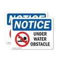 thumbnail image 1 of (2 Pack) Under Water Obstacle OSHA Notice Sign 14 Inch X 10 Inch Plastic Sign, Weather Resistant, UV Protected for Workplace, Business, and Construction Site, Made in the USA, 1 of 8
