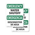 thumbnail image 1 of (2 Pack) Water Shutoff Bilingual OSHA Emergency Sign 10 Inch X 14 Inch Indoor / Outdoor Rust-Free Aluminum Metal Signs for Workplace, Workshop, and Construction Site, Made in the USA, 1 of 8