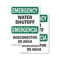 thumbnail image 1 of (2 Pack) Water Shutoff Bilingual OSHA Emergency Sign 12 Inch X 18 Inch Vinyl Label Decal Sticker Weather Resistant, UV Protected for Workplace, Business, and Construction Site, Made in, 1 of 6