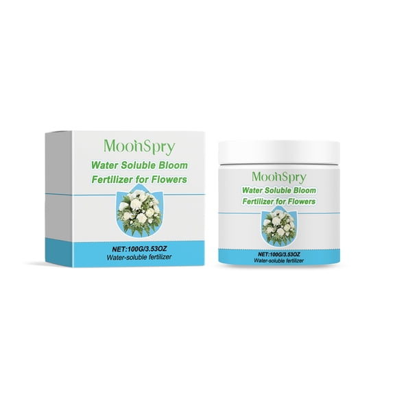 2-Pack Water-Soluble Flower Fertilizer Premium Potassium Fulvate and Mineral Salt Nutrients, Concentrated Soil Conditioning Powder Set for Succulents, Lawns, and Potted Plants (100g per Jar)