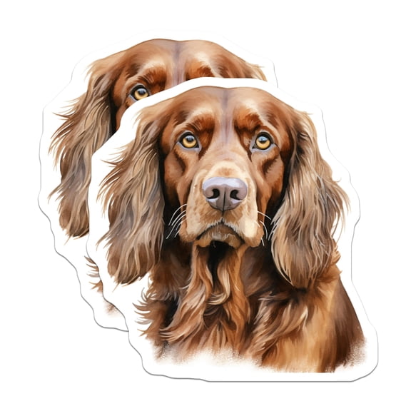 (2 Pack) Watercolor Cocker Spaniel Magnets - Brown Dog Portrait Decor - Dog Lover Refrigerator Accent - 5 Inches On Longest Side - Thick Durable Magnet - Made in USA - MAG28568