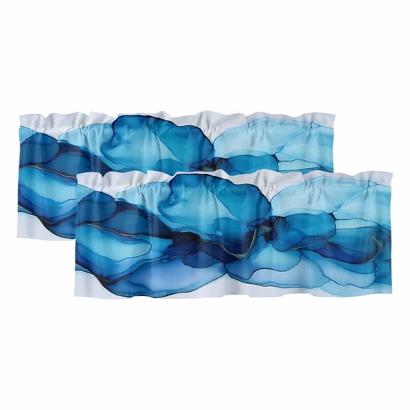 2 Pack Watercolor Valance for Window Forest Mystery Decoration Kitchen Valance Rod Pocket Short Curtain Topper Decorative Window Treatment for Living Room Bedroom 42"x12"