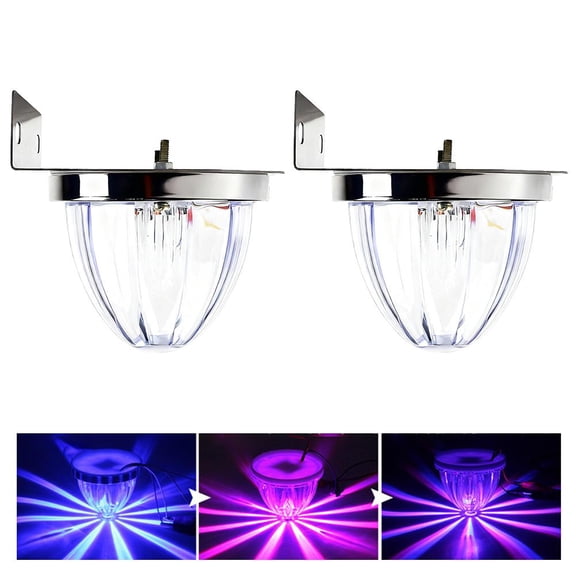 2 Pack Watermelon Marker Lights with Frame Clamp, LED Side Marker Turn Lights with Stainless Steel Bezel, 10-30V Warning Lights for Trucks, Tractors, RVs, Boats