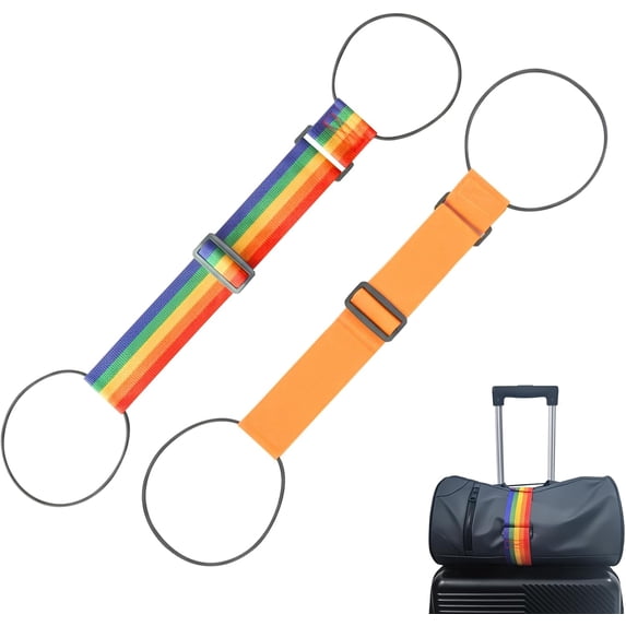2 Pack Waterproof Adjustable Luggage Connector Straps - Wear-Resistant Elastic Suitcase Bundling Belt, Heavy Duty Travel Accessory for Carry-On Checked Bags, for Business and Vacation