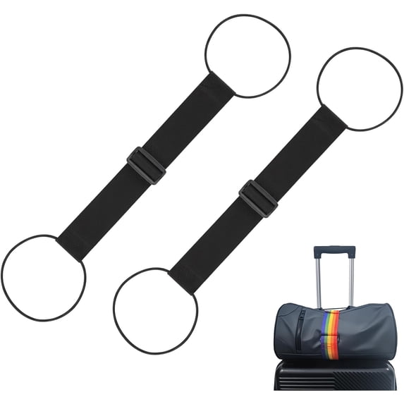 2 Pack Waterproof Adjustable Luggage Connector Straps - Wear-Resistant Elastic Suitcase Bundling Belt, Heavy Duty Travel Accessory for Carry-On Checked Bags, for Business and Vacation
