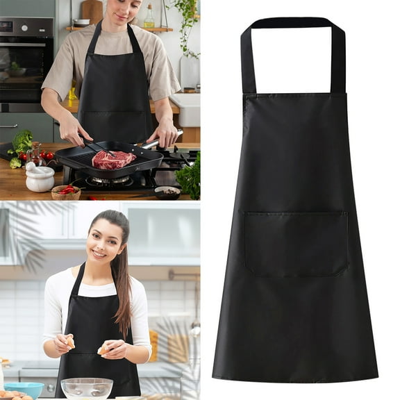 2-Pack Waterproof Apron for Men for Cooking Chef,Heavy Duty with Adjustable Bib Apron for Dishwashing Work Butcher Cleaning Fish Black