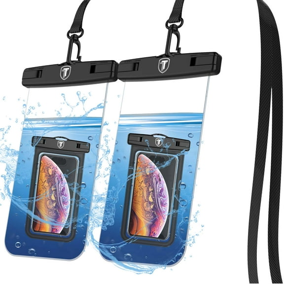 (2 Pack) Waterproof Case for Apple iPhone XR, XS, XS Max, X, SE, 5S, 8, 7, 6, 6s, 8 Plus, 7 Plus, 6 Plus, 6S Plus, Njjex IPX8 Waterproof Phone Pouch - Cellphone Dry Bag With Waist Strap -Clear