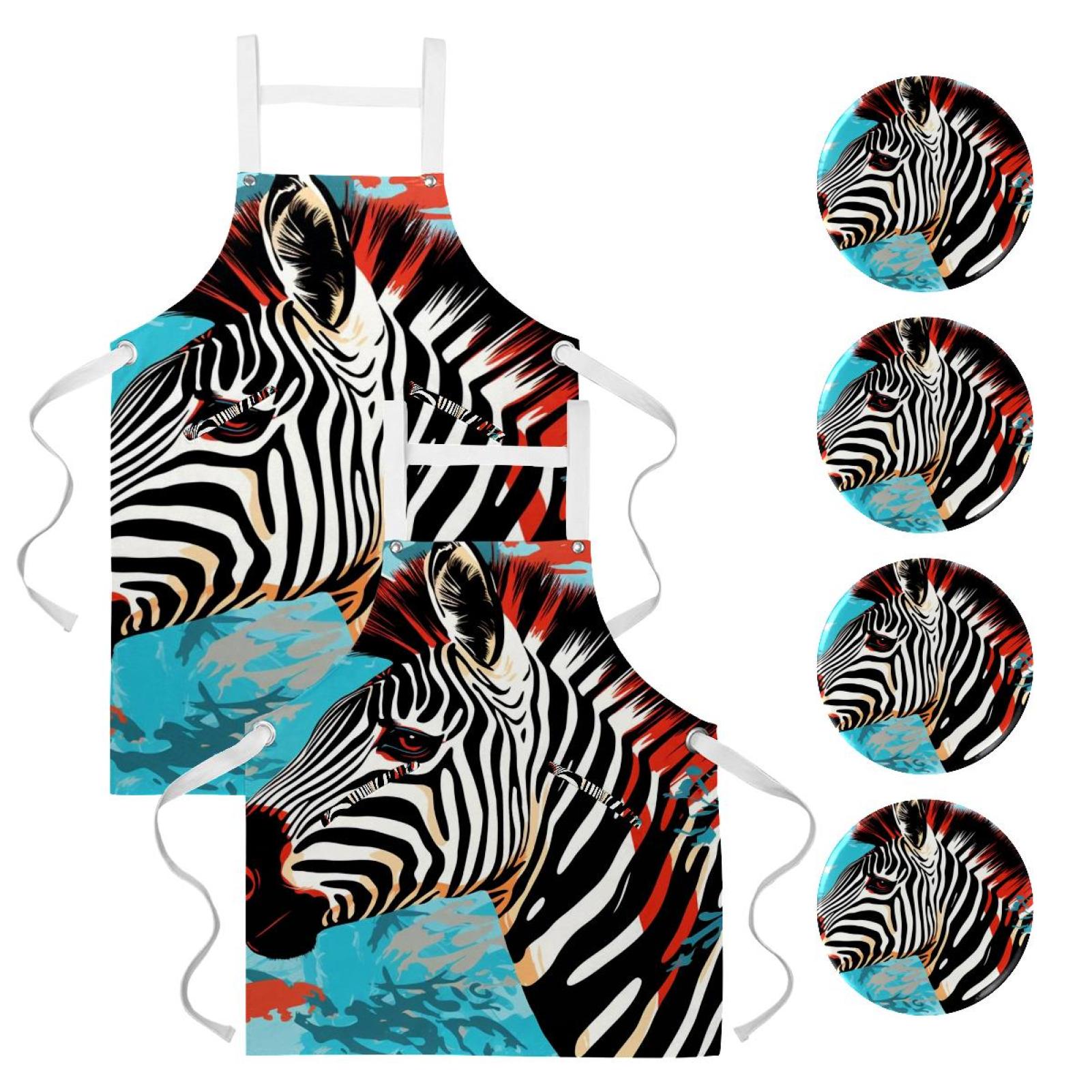 2 Pack Waterproof Cooking Apron with Pockets and Badge Photo Buttons