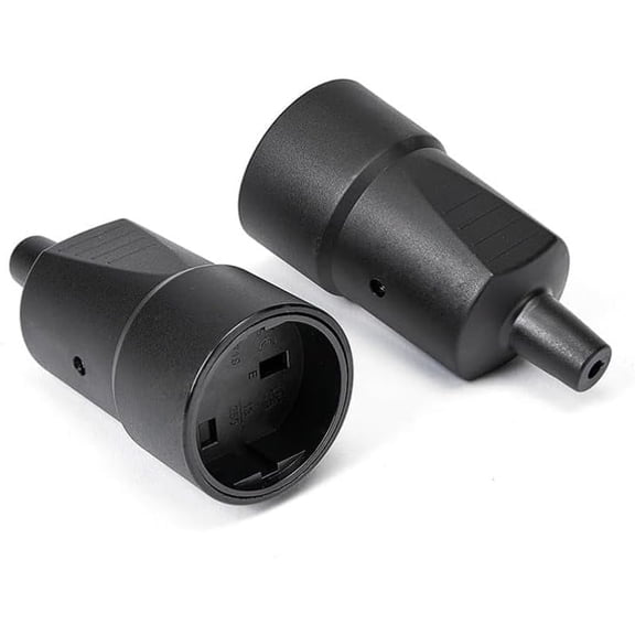 2-Pack Waterproof DIY Rewireable 3-Pins UK Female Socket Electrical Wire Connect AC Power Adapter Detachable,Waterproof DIY 3-pin UK Removable Power Wiring Plug (Waterproof UK Female 2-Pack)