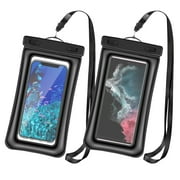 2 Pack Waterproof Floating Phone Pouch Cellphone Dry Bag Underwater Case, For , Samsung, Google, LG And More, Black