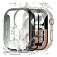 thumbnail image 1 of [2 Pack] Waterproof Hard Case with Tempered Glass for Apple Watch Series 10 46mm, Anti-Scractch Full Cover Screen Protector, Black+Clear, 1 of 8