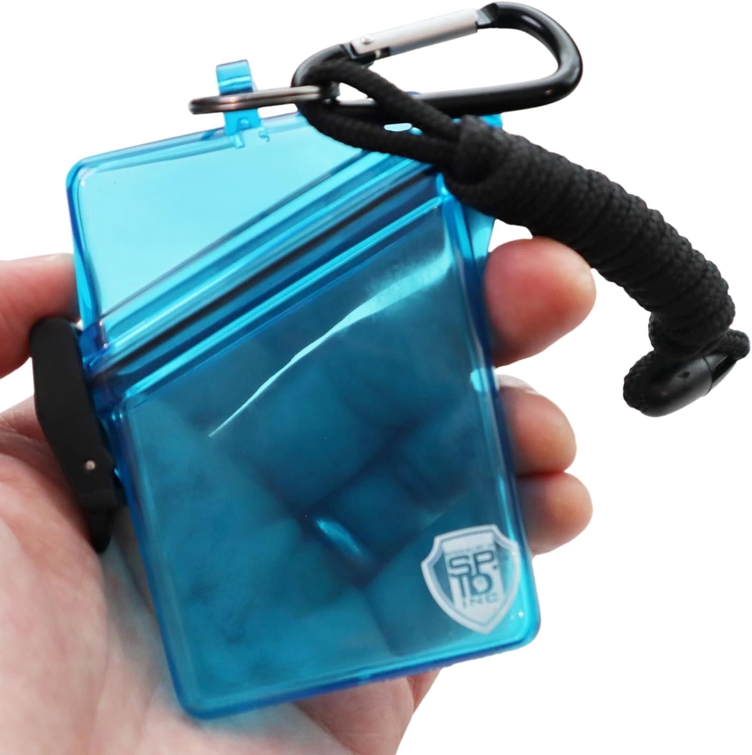 2 Pack - Waterproof ID Badge Holder with Lanyard & Clip - Money Holder for Swimming, Beach or Cruise - Clear Hard Plastic Water Proof Case for Key, Credit Cards & Travel by Specialist ID (Blue)