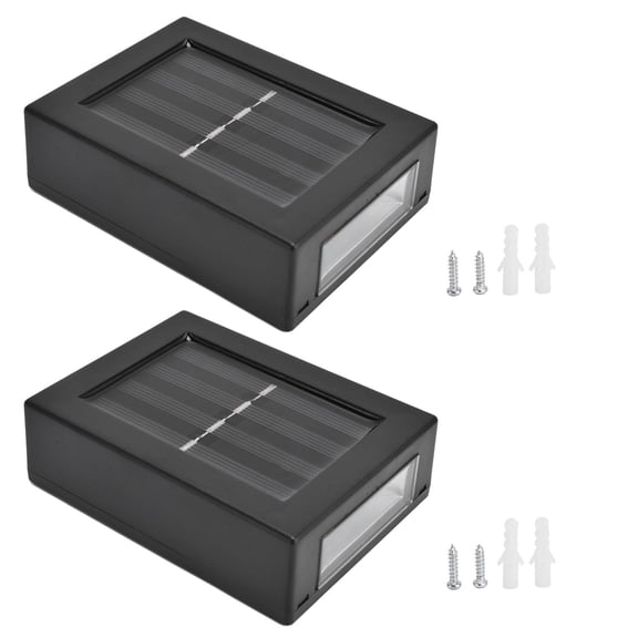 2-Pack Waterproof LED Solar Wall Lamp, Up/Down Outdoor Decor Sensor Light for Garden, Porch, Backyard - Warm White