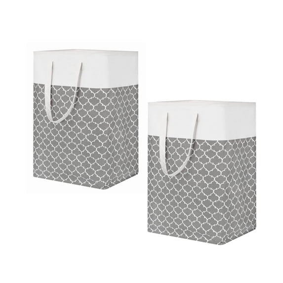 Tall Slim Laundry Hamper Basket, 2-Pack, 75L Large, Collapsible, Waterproof With Handles