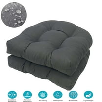 2 Pack Waterproof Outdoor Chair Cushions, Thick Tufted U-Shaped Seat Cushions with Adjustable Ties for Garden Chairs, Patio Furniture, 19x19x4 Inches