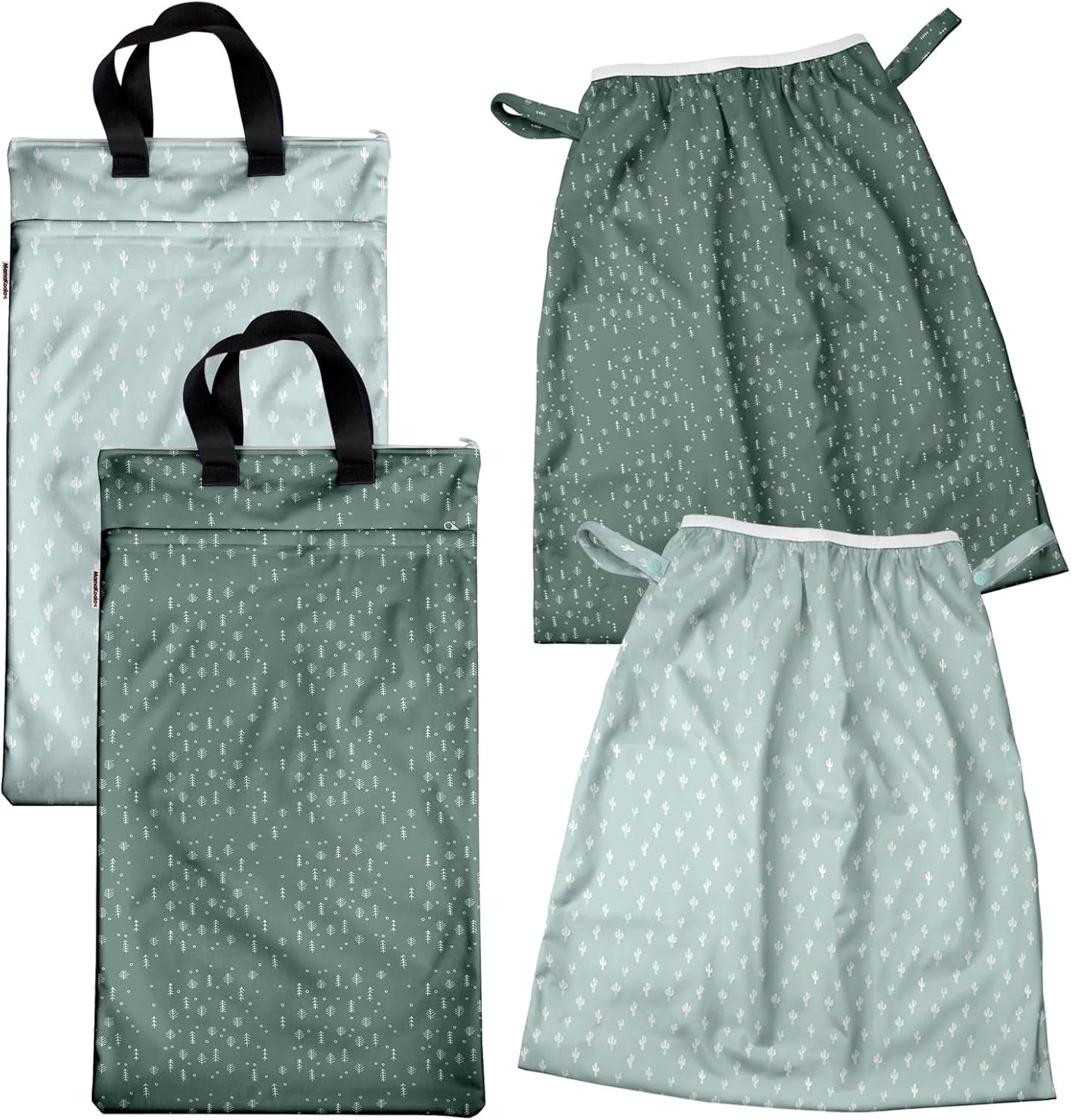 2 Pack Waterproof Pail Liners, with 2 Pack Hanging Wet Dry Bags
