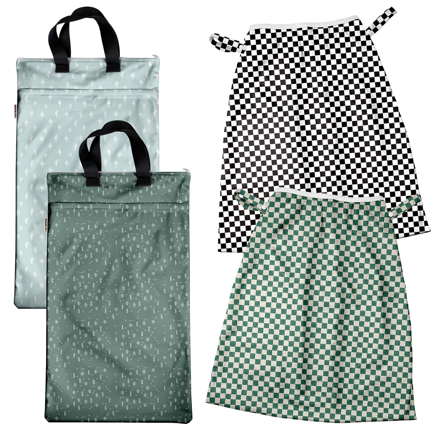 2 Pack Waterproof Pail Liners, with 2 Pack Hanging Wet Dry Bags