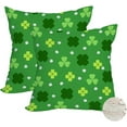 thumbnail image 1 of 2 Pack Waterproof St Patrick‘s Day Pillow Covers 20x20 Inch Lucky Clover Shamrocks Green Leaves Holiday Throw Pillow Cases Spring Farmhouse Decorations Cushion Cover Double Sided, 1 of 6