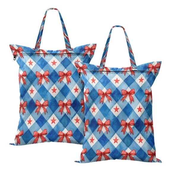 2-Pack Waterproof Travel Laundry Bag Lightweight Polyester Duffle with Top Handle for Beach/Camping/School Vibrant Red Bows Pattern