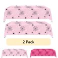 thumbnail image 1 of 2 Pack Web Print Plastic Halloween Tablecloth 43 x 71 Inch – Disposable Tablecloth Cover with Spiderweb Design, Ideal for Birthday, Themed Events & Halloween Party Decor (Hot Pink), 1 of 7