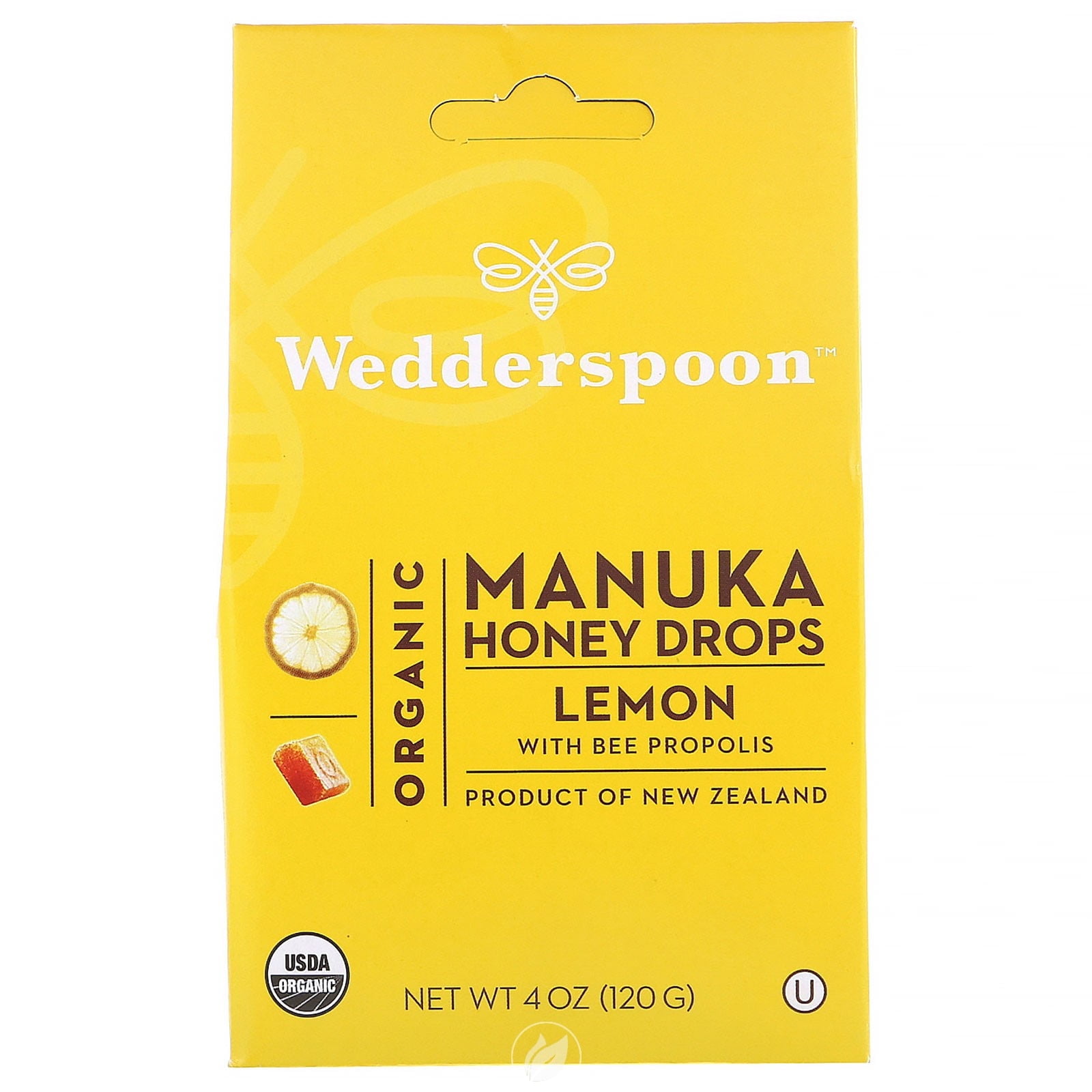 (2 Pack) Wedderspoon Organic Manuka Honey Drops Lemon 4oz