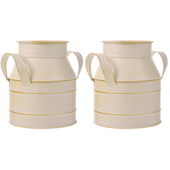 2 Pack Wedding Vase for Decor Wrought Iron Amphora Flower Bucket Safe Container