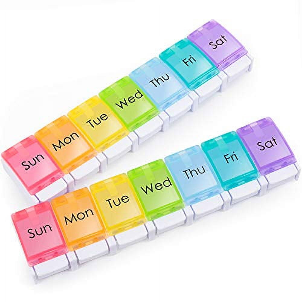 1pc Weekly Large Capacity Modern Style Plastic Pill Box, Suitable