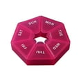 thumbnail image 1 of 2 Pack Weekly Pill Organizer, 7-Day Travel Pill Box with Individual Lids and Transparent Compartments for Vitamins and Medication, Red, 1 of 6