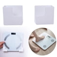 thumbnail image 1 of 2-Pack Weight Scale Wall Mount Hangers – Adhesive Storage Brackets for Digital Bathroom Scales, White (Plastic), 1 of 8