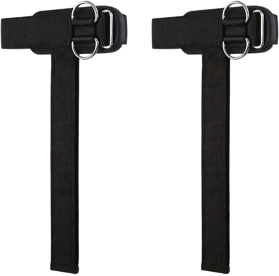 2 Pack Weightlifting Straps with Steel D-Ring, Adjustable Neoprene Padded Wrist Straps for Gym Cable Machine, Deadlift & Strength Training for Men Women