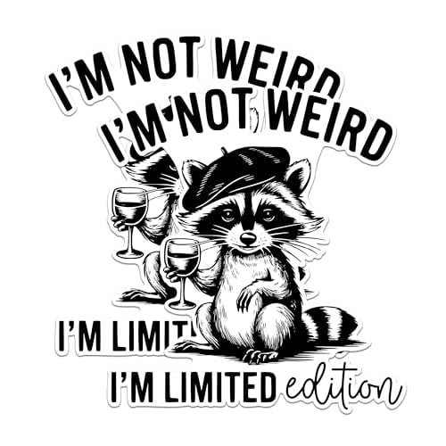 (2 Pack) I'm Not Weird I'm Limited Edition Magnets - Funny Raccoon Magnets - Quirky Animal Magnets- 5" On Longest Side - for Fridges, Toolboxes, Cars - Made in USA - MAG2550